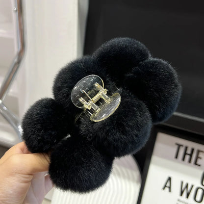 Furry Korean Hair Claw Clip – Fashion Barrette for Women