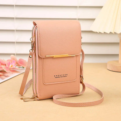Crazy Bag Fashion Touch Screen Lock Cell Phone Bag Women's Mobile Phone Card Holder Crossbody Shoulder Bag - BeeTrendyShop.COM