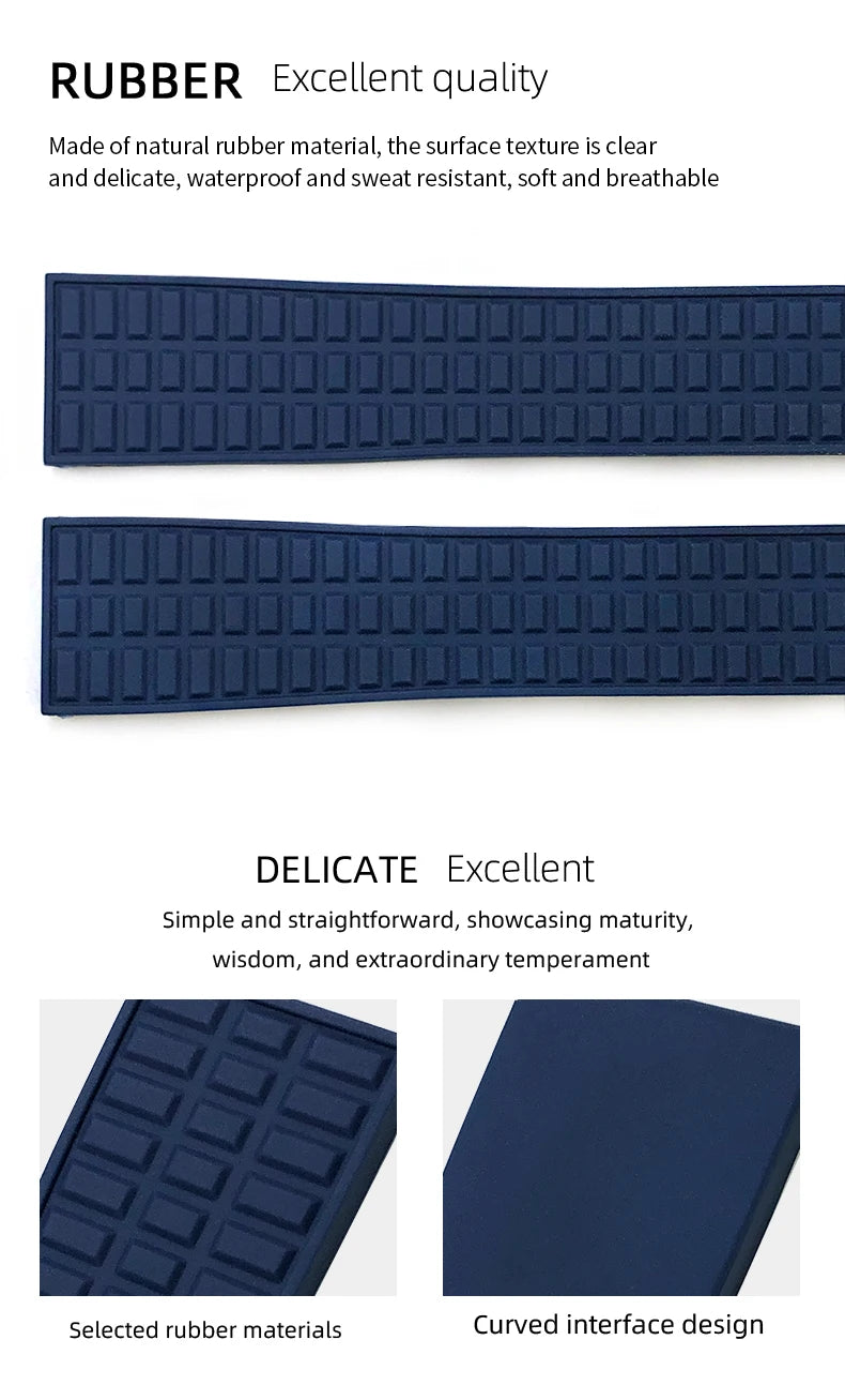 Natural Rubber Watchband for Patek PP Philippe Aquanaut 5067 5068 18mm 19mm Soft Silicone Colorful Watch Strap Women