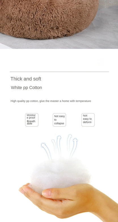 Winter Plush Pet Nest - Washable Round Bed for Cats and Dogs - BeeTrendyShop.COM