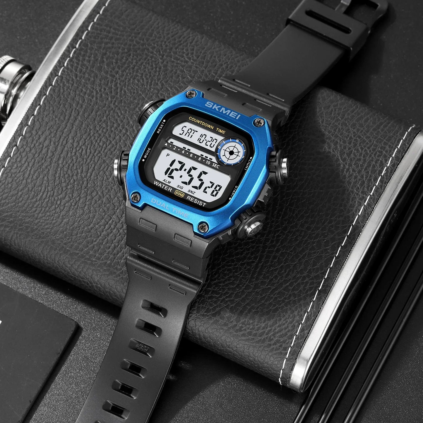 SKMEI 2126 Digital Countdown Sports Watches for Men LED Display Waterproof Stopwatch Mens Wristwatch Alarm Clock montre homme - BeeTrendyShop.COM