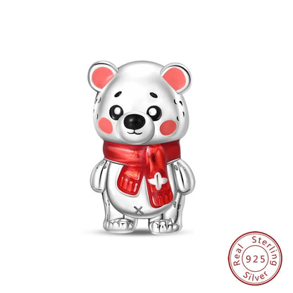 925 Sterling Silver Red Wine, Chili & Dumbbell Charm Bead – Fun DIY Jewelry