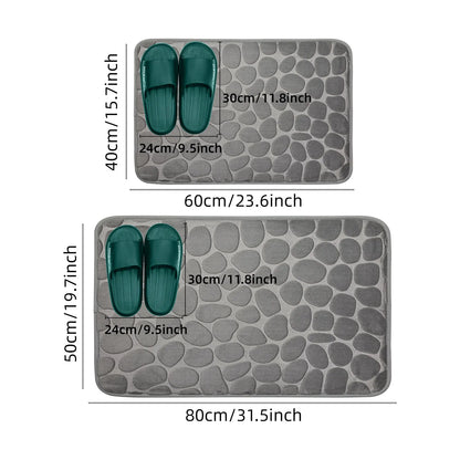 1pc Anti-Slip Cobblestone Floor Mat for Bathroom, and Absorbs Water and Reduces Slips and Falls - BeeTrendyShop.COM