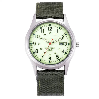 1pc / lot Cheap Watches For Men Fashion Nylon Band Military Army Sports Date Quartz Watch Erkek Barato Saat Reloj Hombre Black - BeeTrendyShop.COM