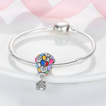 925 Sterling Silver Tree of Life & Peach Heart Charm Bead – Sweet Love DIY Jewelry