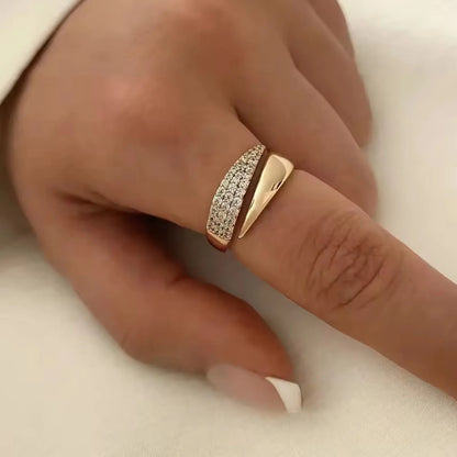 18K Gold Plated Sun Ring – Natural Stone Inlaid Trendy Jewelry for Women