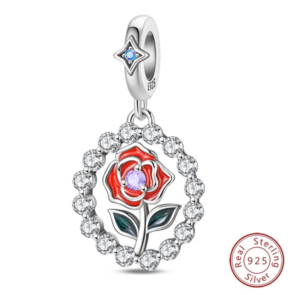 925 Sterling Silver Red Wine, Chili & Dumbbell Charm Bead – Fun DIY Jewelry