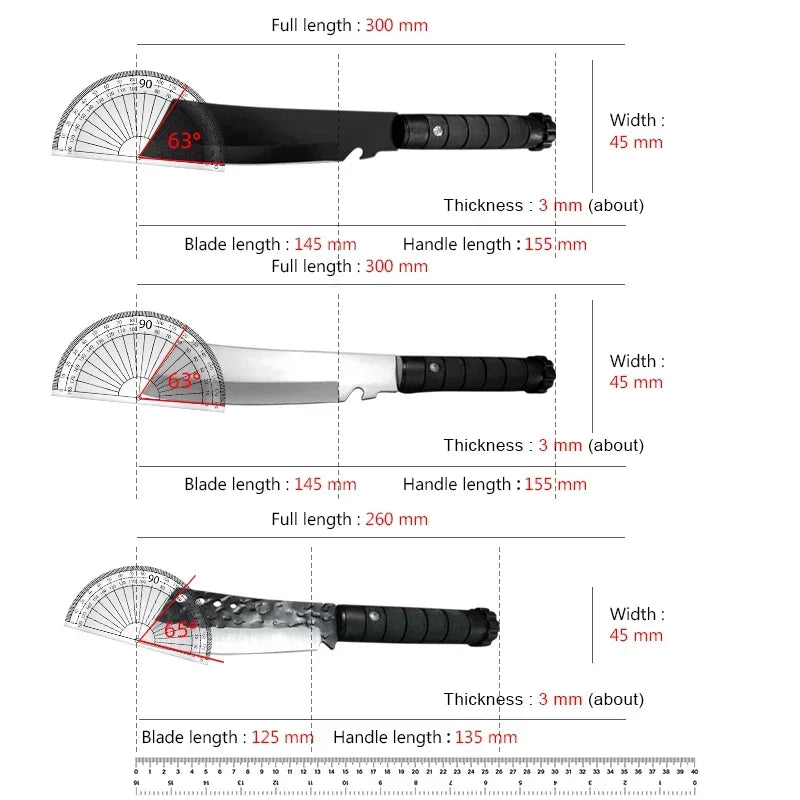 Handmade Forged Butcher Boning Knife Stainless Steel  Knife Meat Cleaver Fruit Cutting Knife Plastic Handle Cooking Tools