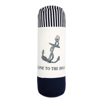 Mediterranean Sea Anchor Cylindrical Bolster Cushion 45x15cm – Cotton Linen Sofa & Bed Pillow Decoration