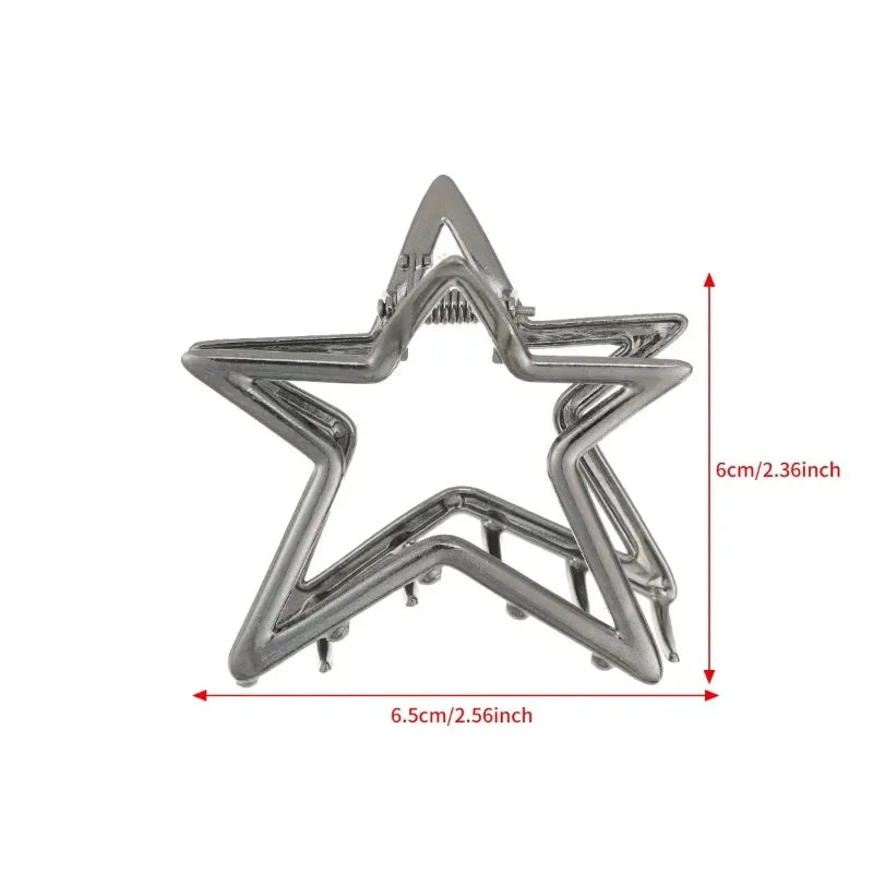 Hollow Star Hair Claw Clip – Y2K Sweet Cool Accessory for Women & Girls