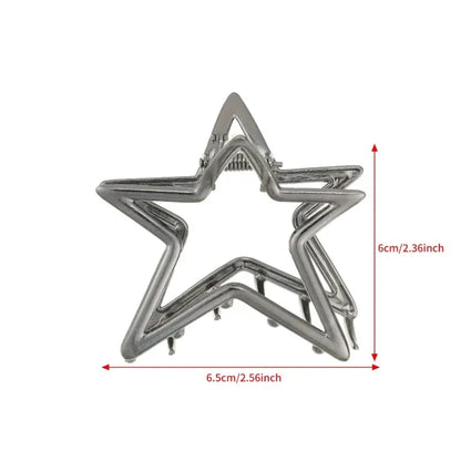 Hollow Star Hair Claw Clip – Y2K Sweet Cool Accessory for Women & Girls