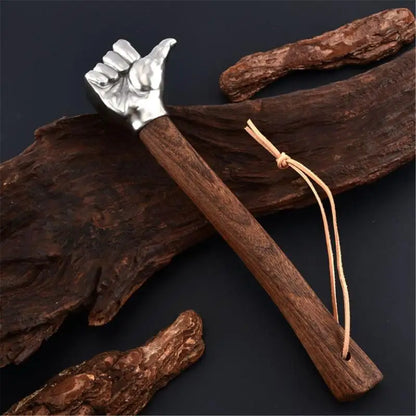 Stainless Steel Fist Hammer – Wooden Handle Craft & Camping Hand Tool