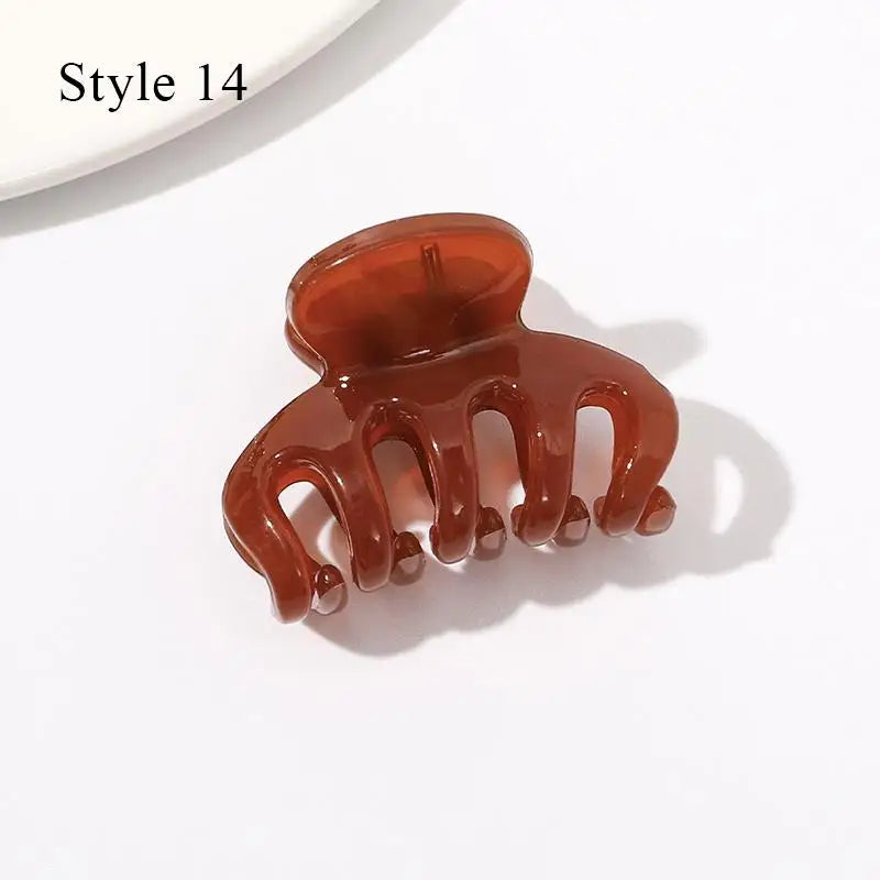 Mini Jelly Color Hair Claw Clip – Geometric Acrylic Shark Clip for Women & Girls