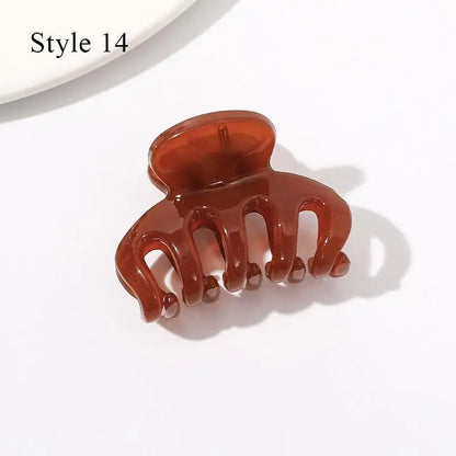 Mini Jelly Color Hair Claw Clip – Geometric Acrylic Shark Clip for Women & Girls