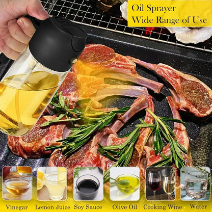 2-in-1 Kitchen Oil Sprayer & Brush – Glass Olive Oil Bottle with Anti-Leakage Design