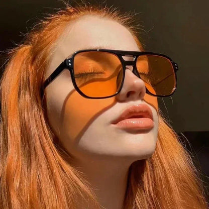 Vintage Oversized Square Sunglasses – UV400 Retro Shades for Men & Women