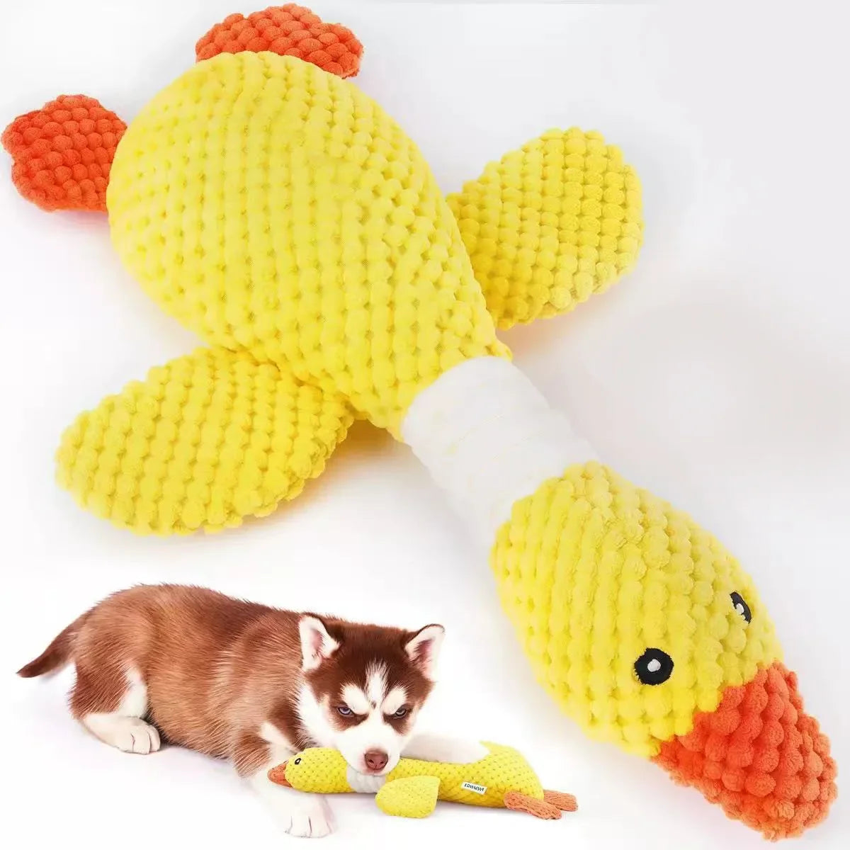 Goose Plush Squeaky Dog Toy – Bite-Resistant Chew Toy for Dogs & Cats