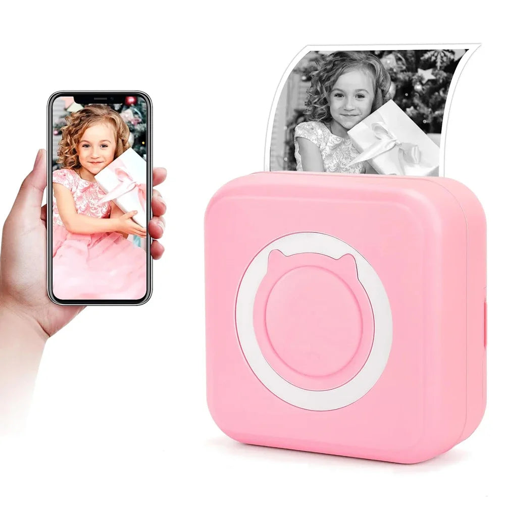 *BLACK and WHITE* Portable Mini Thermal Printer Wirelessly
