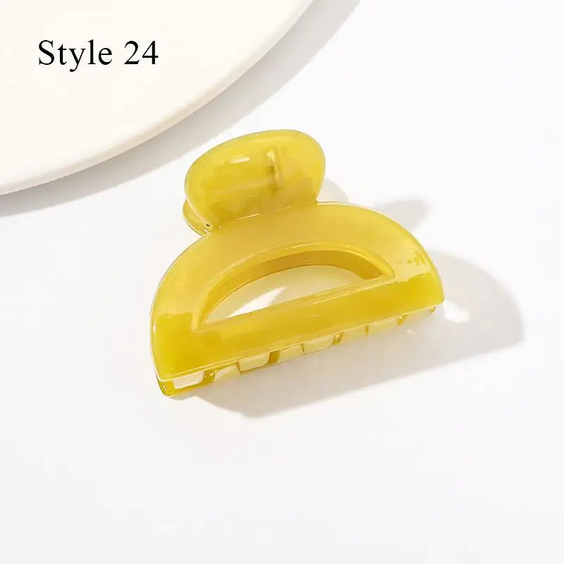 Mini Jelly Color Hair Claw Clip – Geometric Acrylic Shark Clip for Women & Girls