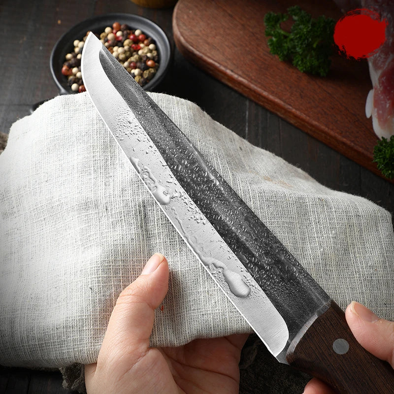 Forged Kitchen Boning & Fillet Knife – Chef Slicing Knife for Fishing & Grilling