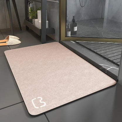 Diatom Mud Bathroom Mat – Nordic Style Anti-Slip Absorbent Toilet Floor Carpet | Soft Diatomite