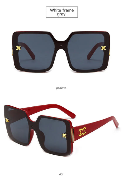 MERCELYN Luxury Glamour Sunglasses – UV400 Oversized Square Designer Style