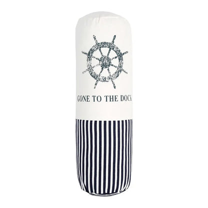 Mediterranean Sea Anchor Cylindrical Bolster Cushion 45x15cm – Cotton Linen Sofa & Bed Pillow Decoration