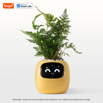 Smart Planter, Over 49 Rich Expressions,7 smart sensors,AI Chips Make Raising Plants Easy and Fun - BeeTrendyShop.COM