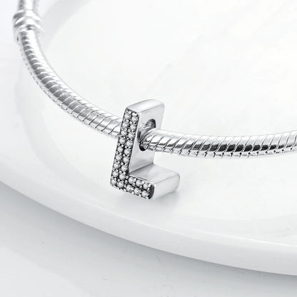 925 Sterling Silver 26 Alphabet Letters Charm Bead – DIY Birthday Jewelry