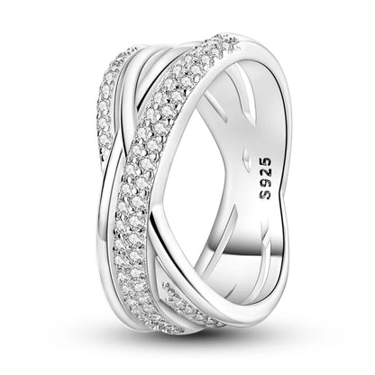 925 Sterling Silver Zircon Star Geometric Ring – Engagement Jewelry for Women