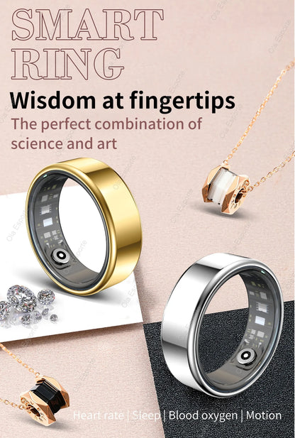 Smart Ring – Heart Rate & Blood Oxygen Monitor, IP68 Waterproof, Multi-Sport