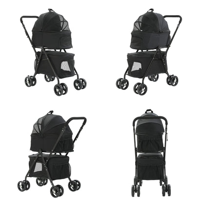 4-Wheel Pet Jogger - All-Terrain Stroller with Storage Basket - BeeTrendyShop.COM