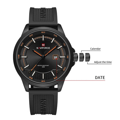 NAVIFORCE Men's Military Sport Watch – 30M Waterproof, Shockproof, Auto Date Display