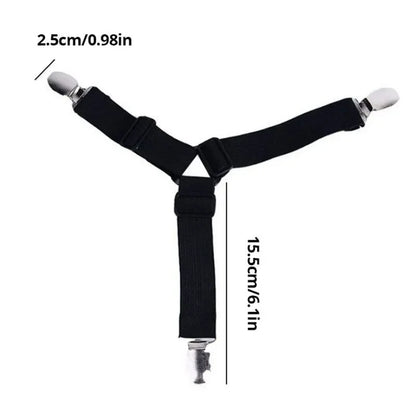 4Pcs Adjustable Bed Sheet And Quilt Holder for Bed Sheet Organizer Mattress Cover Clip For Home Elastic Straps Adjustable Clips - BeeTrendyShop.COM
