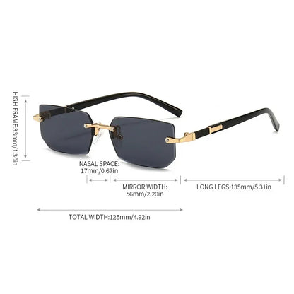 High Definition Blue Light Blocking Sunglasses – UV400 Rimless Square Eyewear