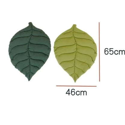 Leaf-Shaped Pet Bed - Chew-Resistant, Washable Mat for Cats & Dogs - BeeTrendyShop.COM