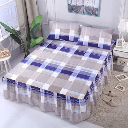 Flower Bedspread Non-Slip Bed Sheet Set – Soft Home Bedding Cover for King & Queen Size (1.5M/1.8M/2M)