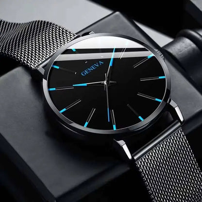 Fashion Ultra Thin Men’s Business Watches Simple Mesh Band Quartz Wristwatch Casual Man Watch Reloj Hombre - BeeTrendyShop.COM