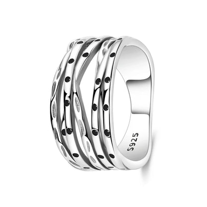 925 Sterling Silver Zircon Star Geometric Ring – Engagement Jewelry for Women