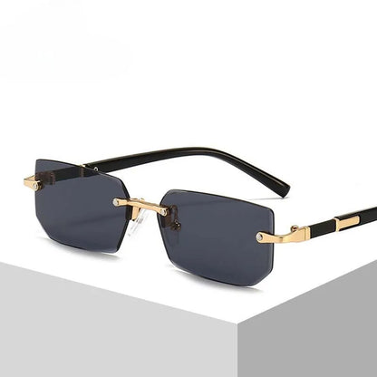 Retro Rimless Sunglasses – UV400 Frameless Designer Style for Men & Women
