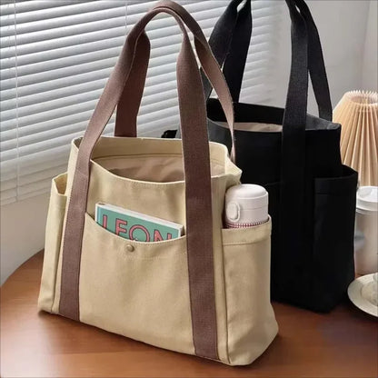 Large Capacity Canvas Tote Bag for Work – Stylish & Durable Women's Shoulder Bag