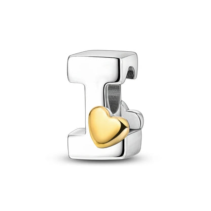 925 Sterling Silver A-Z Letter Charm Beads – Gold Alphabet DIY Birthday Jewelry