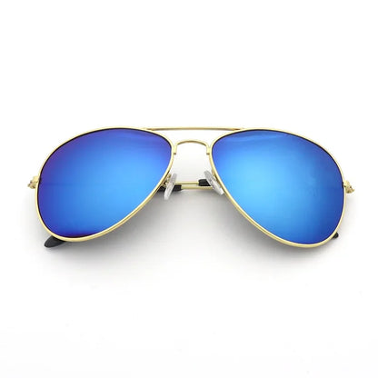 MOONBIFFY Pilot Round Sunglasses – Gradient Mirror UV400 for Men & Women