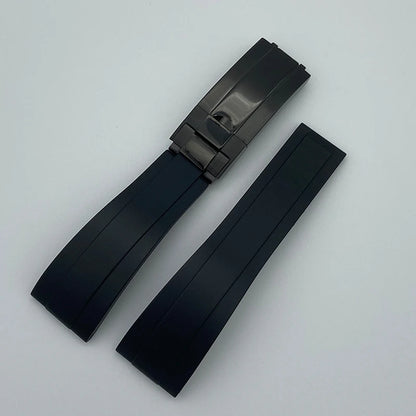 Silicone Watch Strap 20mm with Stainless Steel Buckle – Compatible with Rolex Daytona, SKY-DWELLER, YACHT-MASTER & NH35 Watches
