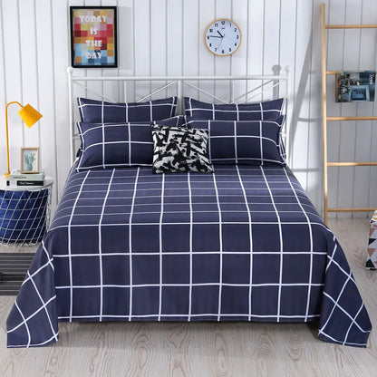 Modern Polyester Cotton Flat Bed Sheet – Soft Bed Linen for Single, Queen & King Size (No Pillow Covers)