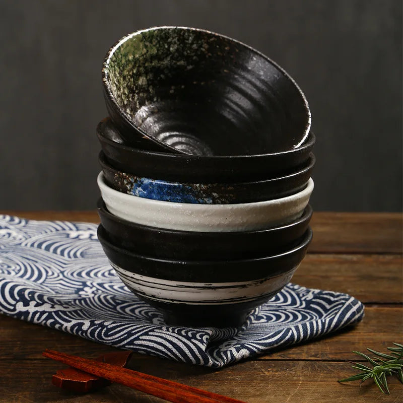 4.5inch Japanese Ceramic Rice Bowl Porcelain Dishes Pretty Restaurant Table Top items Soup Noodles Sauce Bowls Dinnerware