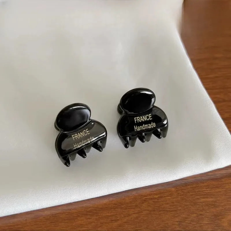 Mini 2cm Acetate Hair Claw Side Pins – Cute Hairpin Set for Girls & Women (2Pcs)