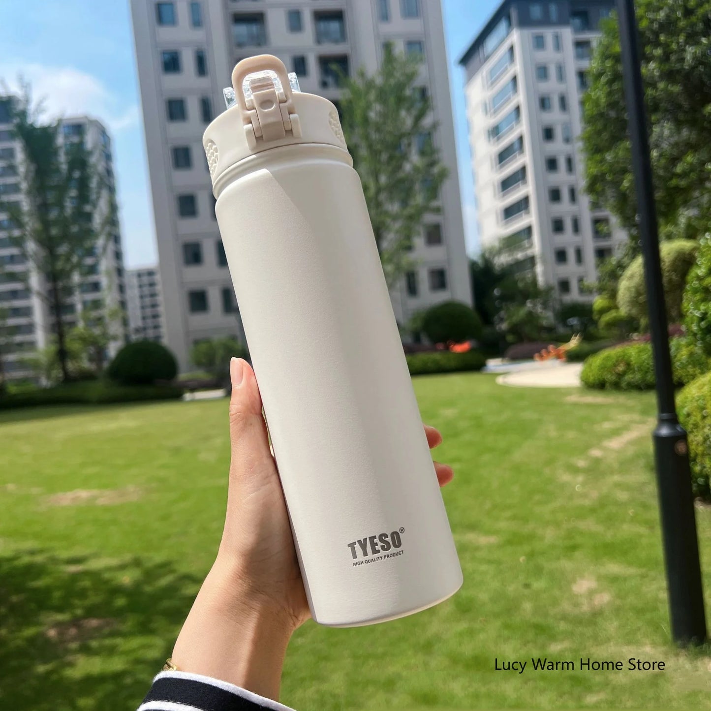 Thermal Water Bottle with Straw 600/750ML – Stainless Steel Hot & Cold Mug
