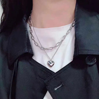 Vintage Layered Pendant Necklace – Women’s Link Chain Fashion Jewelry