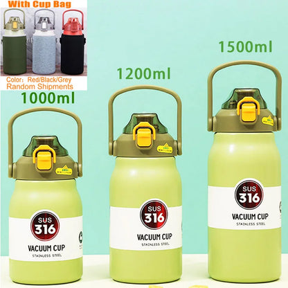 1500ML Stainless Steel Thermo Bottle – Large Capacity Portable Thermal Tumbler